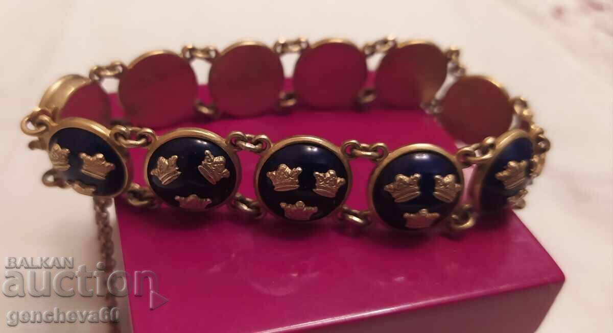 Δημοπρασία Ρετρό επώνυμο βραχιόλι SPORTING&GO με βασιλικό μπλε σμάλτο