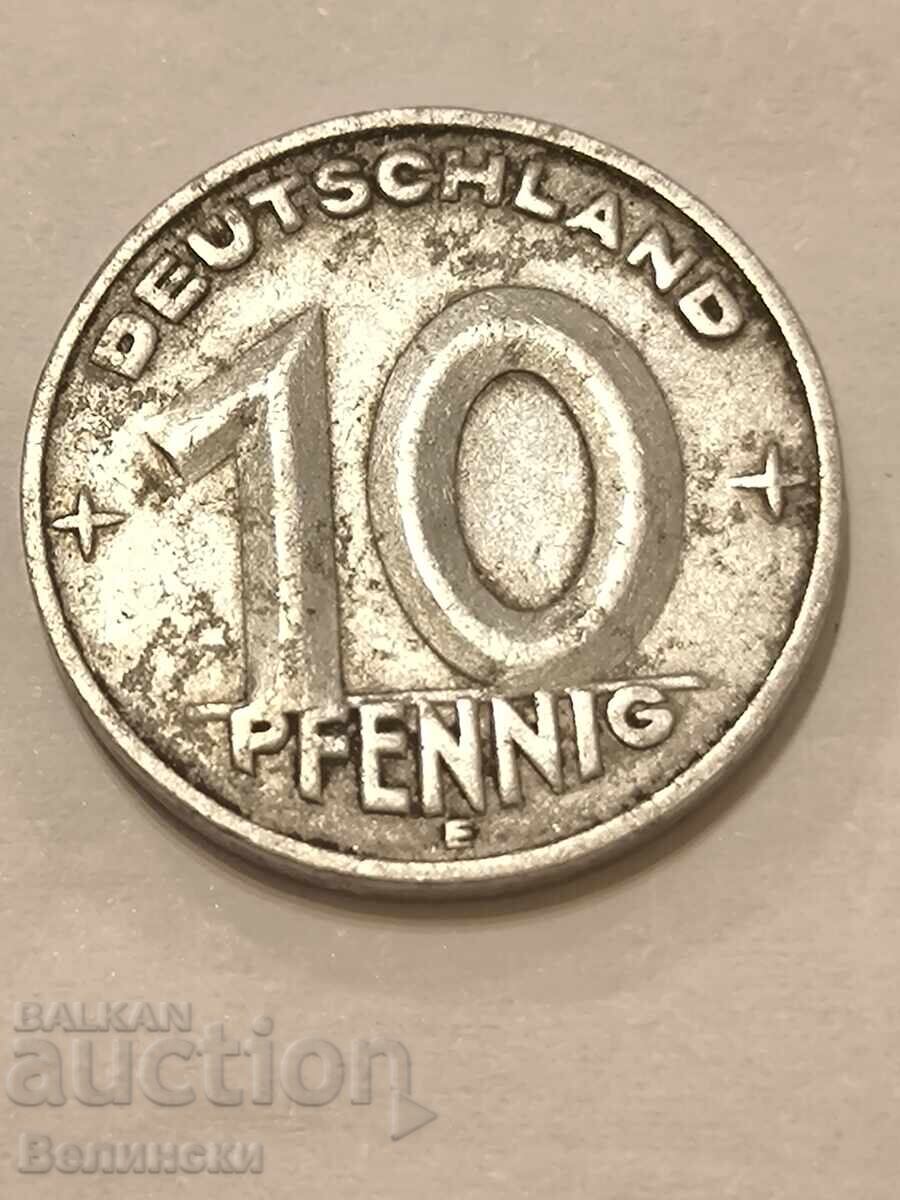 10 пфенига 1950 Е