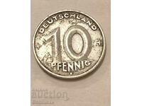 10 пфенига 1950 Е