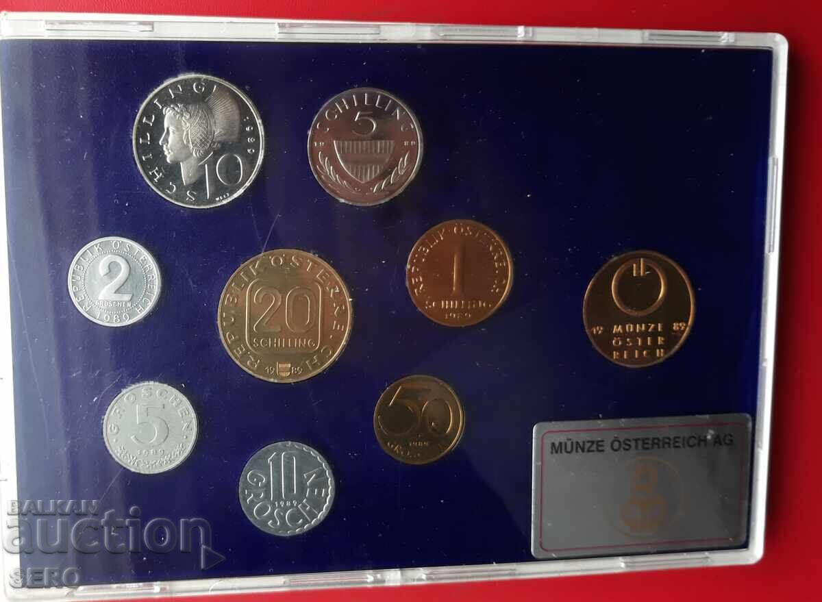 Австрия-СЕТ 1989 от 8 монети и 1 медал с цена € 12.00 | 23.47 лв.