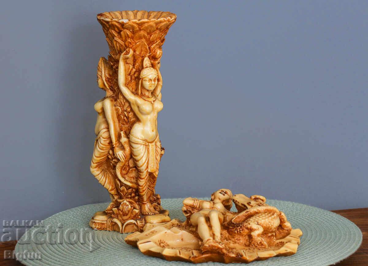 Винтидж Ваза и Пепелник от полеризан. Винтидж Ваза и Пепелник от полеризан.