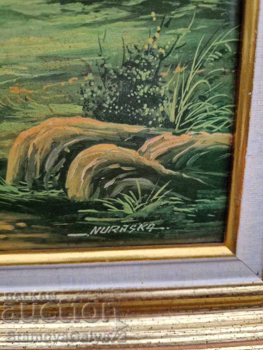 Прекрасна антикварна френска картина емайл - 7