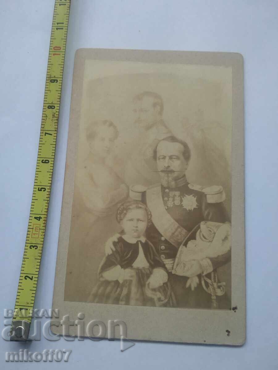 Стара снимка картон литография Император Гърция