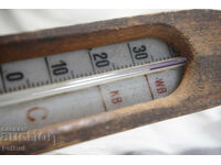 Old Small THERMOMETER Wooden Base WB KB Germany Does Not Work