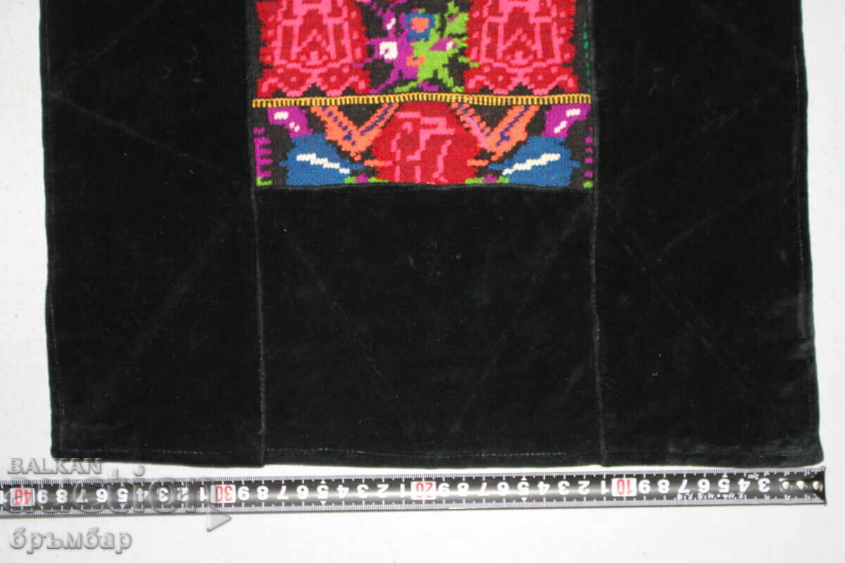 Παλιά ποδιά με βελούδο. Καινούργια, αχρησιμοποίητη, από προίκα - 5