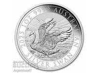 НОВО!!! СРЕБРО 1 OZ 2025 АВСТРАЛИЯ - ЛЕБЕД