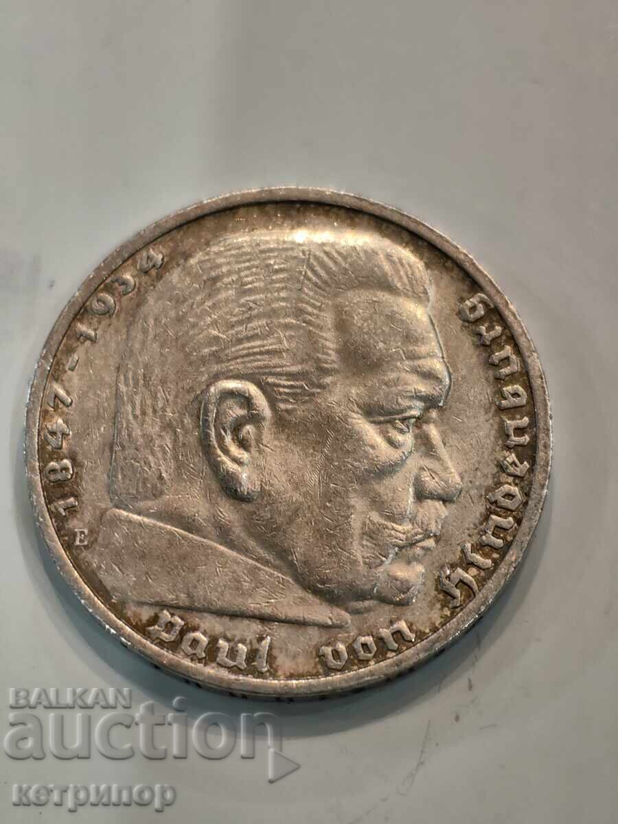 5 марки Германия 1938 г Е сребърна. с цена € 48.00 | 93.88 лв.