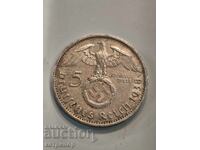5 марки Германия 1938 г Е сребърна.