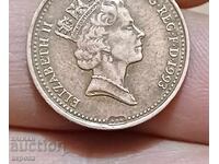 1 penny Marea Britanie cu DEFECT DE MATRIȚĂ