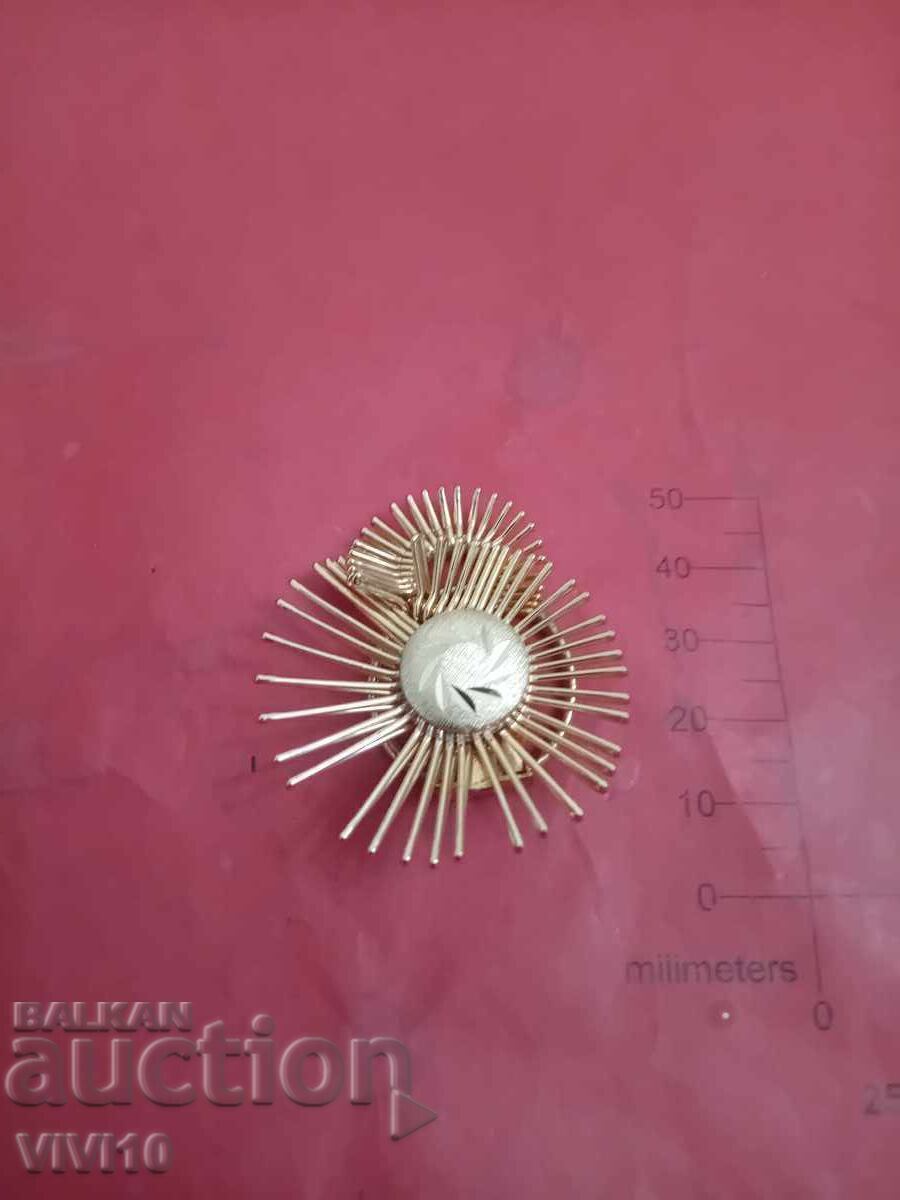 Αντίκα καρφίτσα με επιχρύσωση, κλιπς