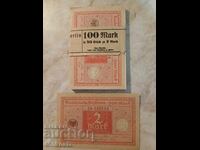 Пачка 50бр. банкноти по 2 марки