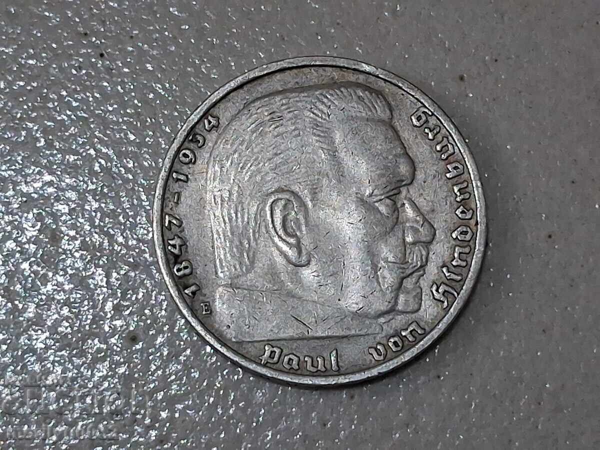 Monedă 5 mărci 1939 Germania al Treilea Reich argint cu preț € 31.50 | 61.61 BGN