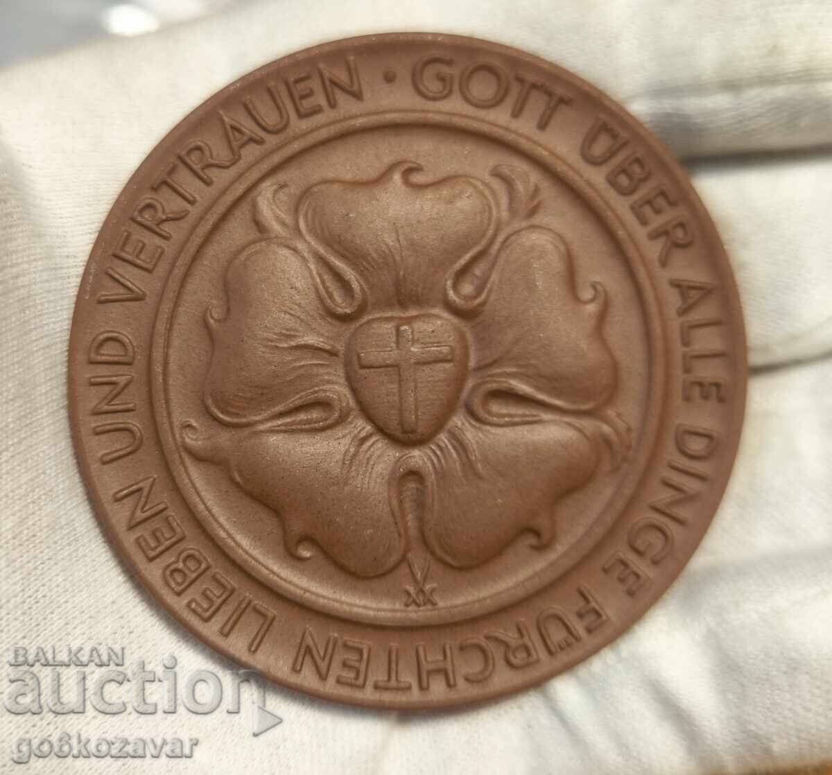 Παράδοση Πορσελάνινο νόμισμα/μετάλλιο από Meissen Martin Luther 1483-1983