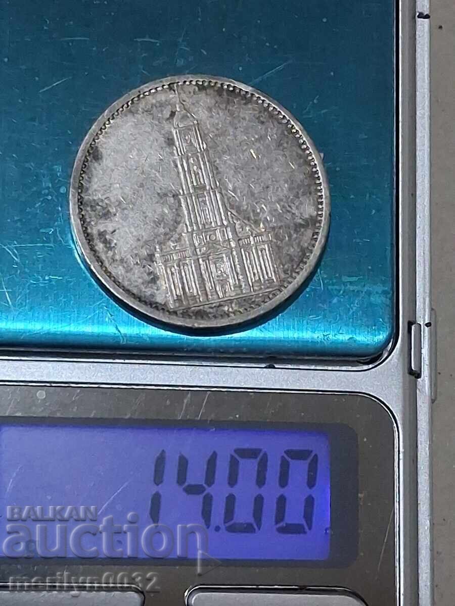 Монета 5 марки 1935 Германия Трети райх сребро - 5 Монета 5 марки 1935 Германия Трети райх сребро - 5