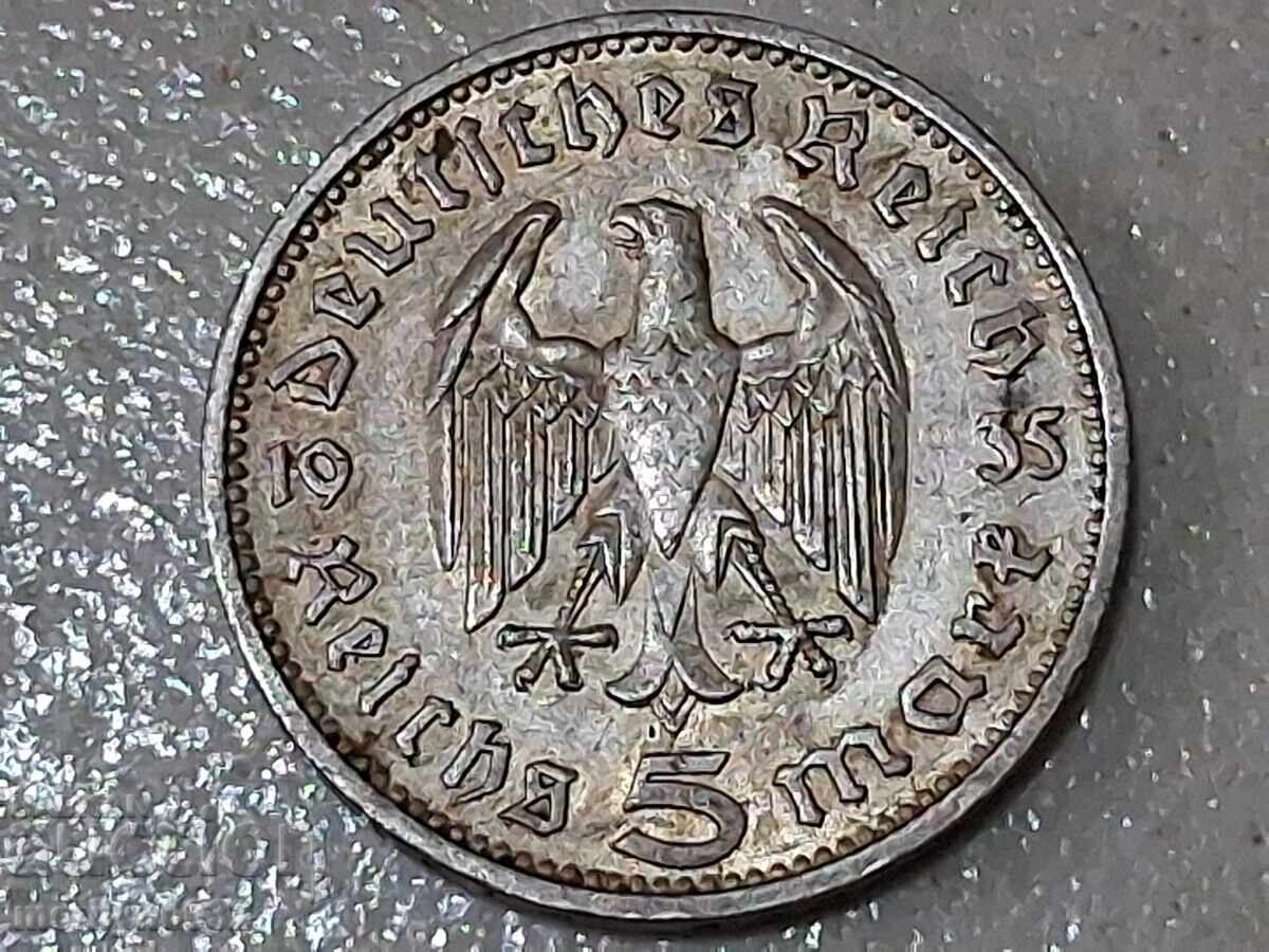 Delivery of 5 Mark Coin 1935 Germany Third Reich Silver