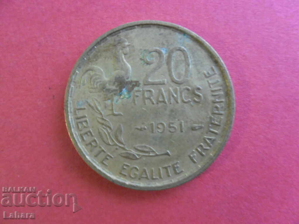 20 франка 1951 г. Франция
