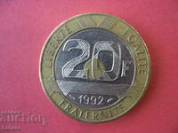 20 франка 1992 г. Франция