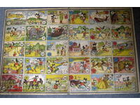 Tablou vechi din carton, joc de societate litografiat, cu roluri, Mickey Mouse