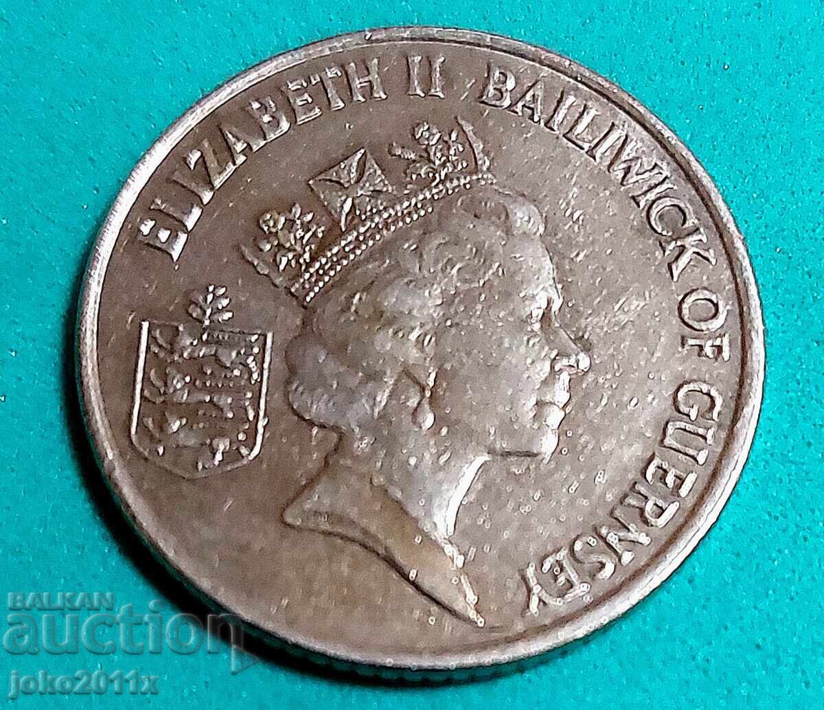 10 пенса Гърнси  1992 година с цена € 0.85 | 1.66 лв.
