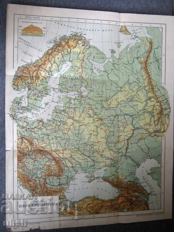 Old map of Northeastern Europe, Hristo Danov, Plovdiv