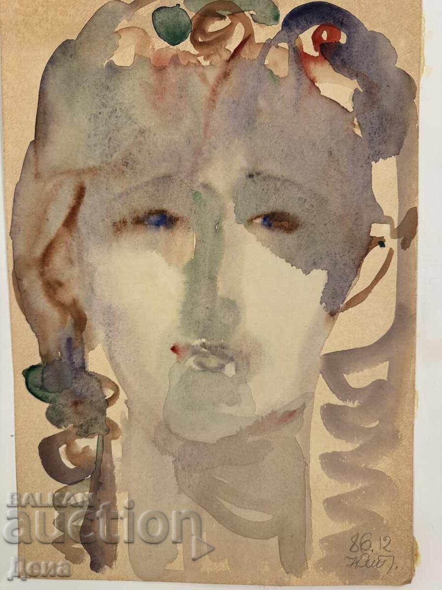 Майсторски акварел 1986г с цена € 20.00 | 39.12 лв.