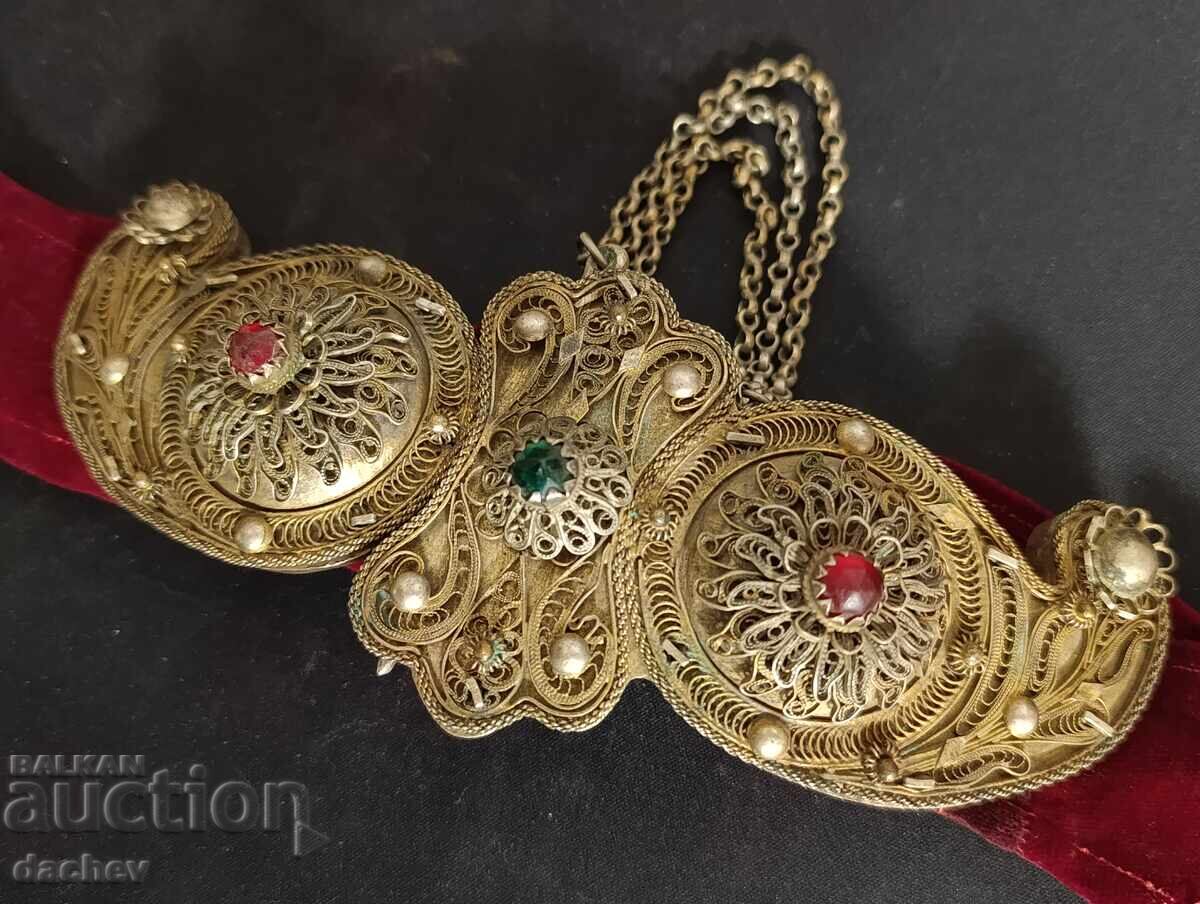 Αναγεννησιακές Ασημένιες Φιλιγκράν Επιχρυσωμένες παφτές παφτά ρούχα 19ος αιώνας - 5