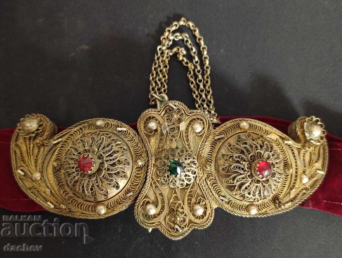 Αναγεννησιακές Ασημένιες Φιλιγκράν Επιχρυσωμένες παφτές παφτά ρούχα 19ος αιώνας