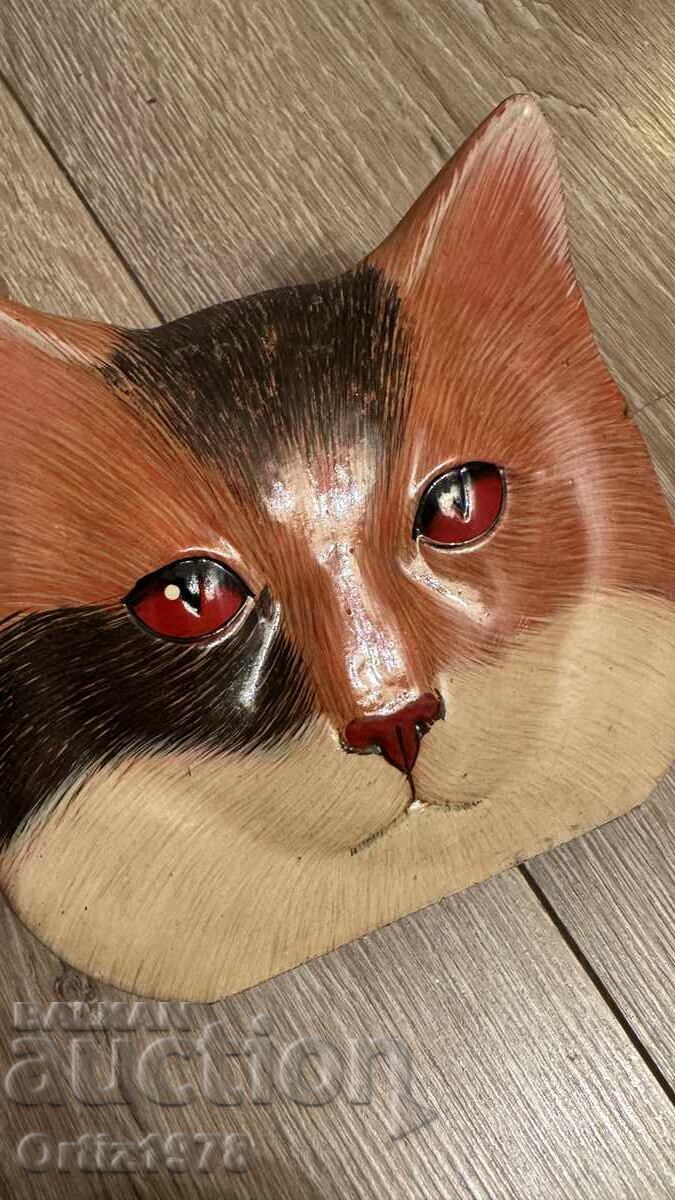 Suport de șervețele vintage, de autor – lemn lăcuit pictat, semnat - 5