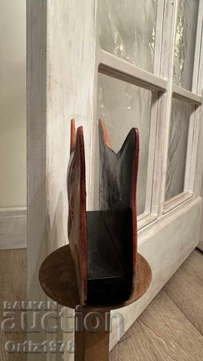 Suport de șervețele vintage, de autor – lemn lăcuit pictat, semnat - 6