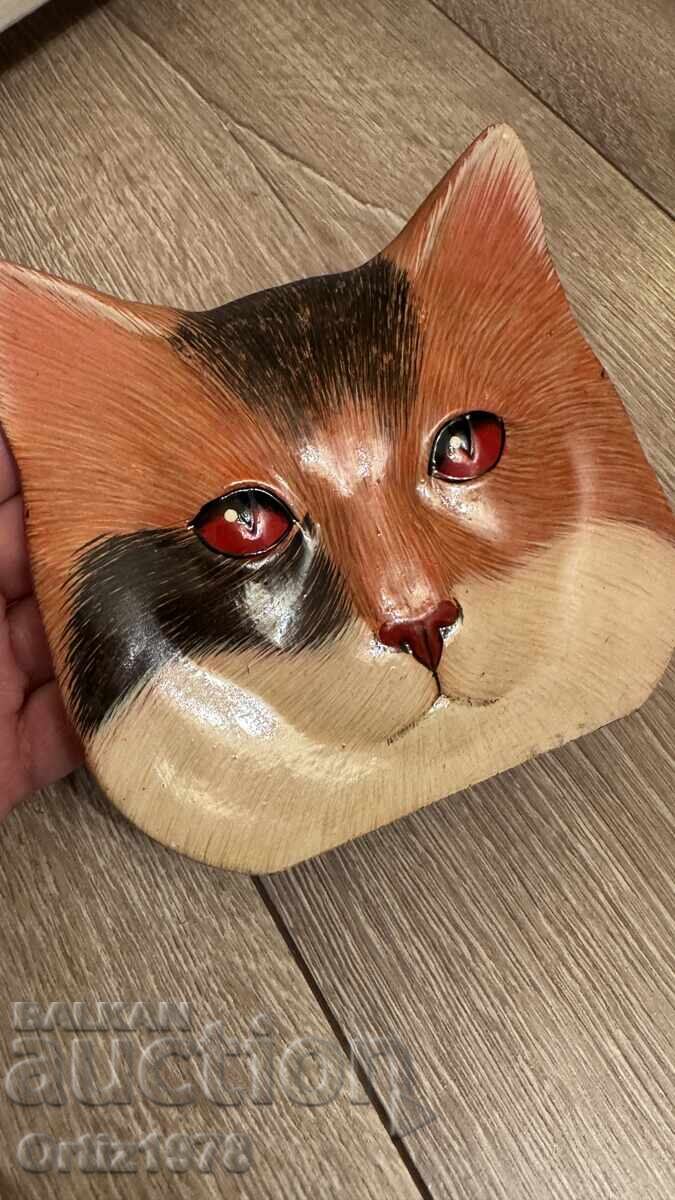 Suport de șervețele vintage, de autor – lemn lăcuit pictat, semnat