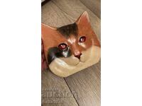 Suport de șervețele vintage, de autor – lemn lăcuit pictat, semnat