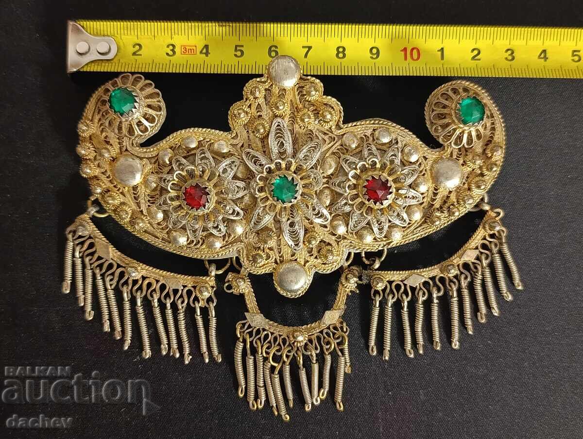 Αναγεννησιακές Ασημένιες Φιλιγκράν Επιχρυσωμένες παφτές παφτά ρούχα 19ος αιώνας - 5