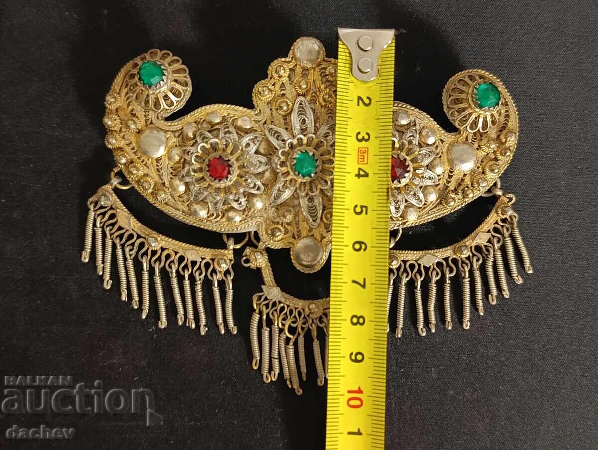 Αναγεννησιακές Ασημένιες Φιλιγκράν Επιχρυσωμένες παφτές παφτά ρούχα 19ος αιώνας - 6