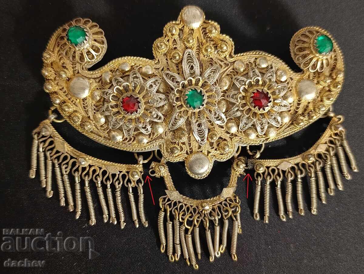 Αναγεννησιακές Ασημένιες Φιλιγκράν Επιχρυσωμένες παφτές παφτά ρούχα 19ος αιώνας