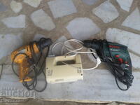 Mixer and two drills