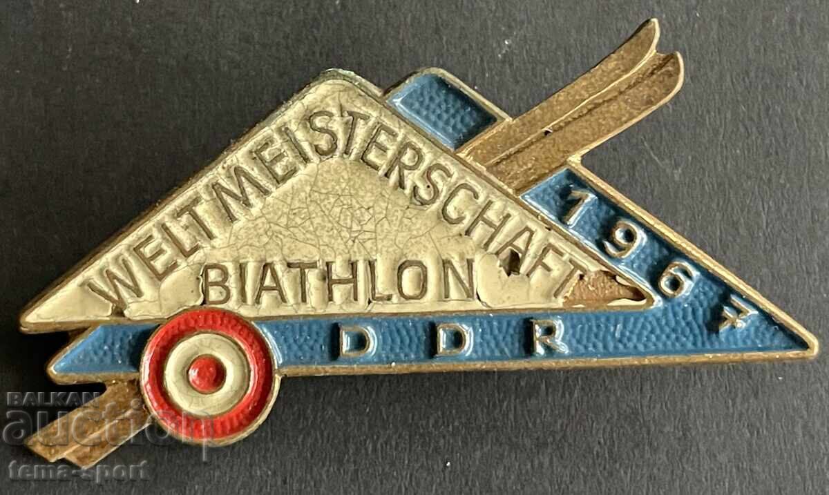 1806 Germania RDG insignă campionat mondial de biatlon 1967 1806 Germania RDG insignă campionat mondial de biatlon 1967