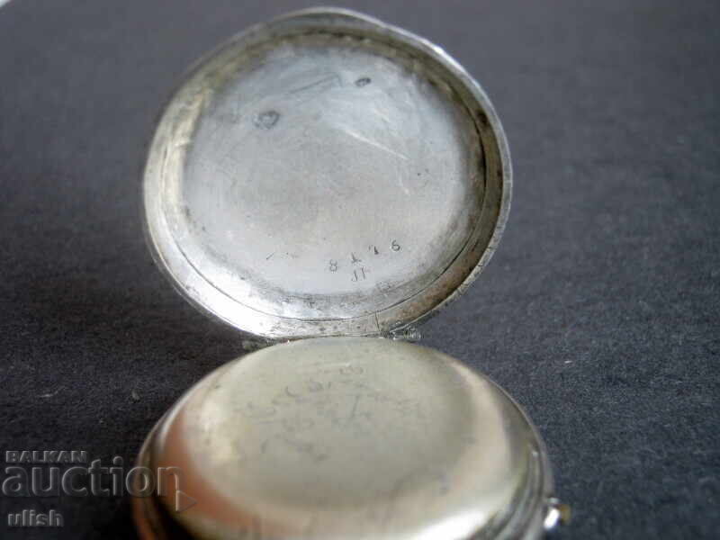 Аукцион Цилиндър стар джобен часовник сребърен /порцеланов циферблат