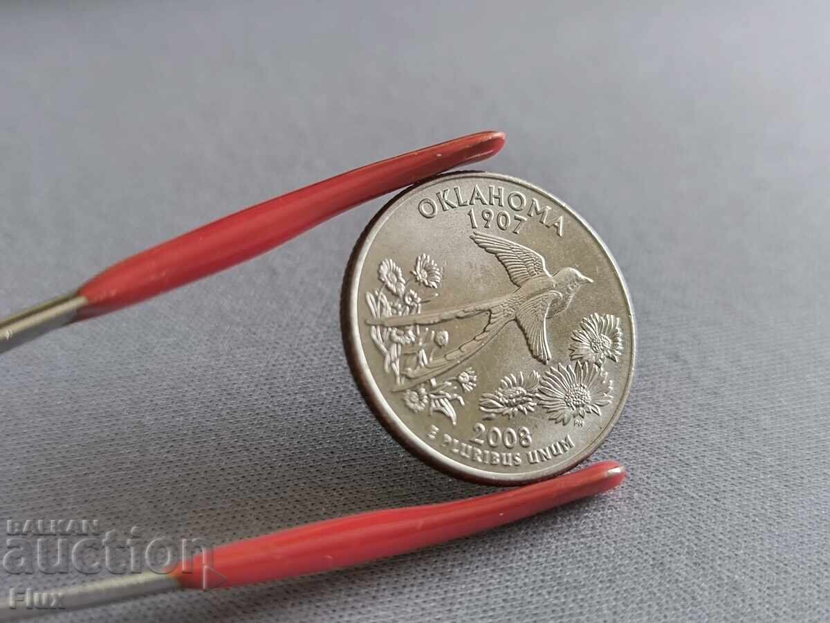 Monedă - SUA - 1/4 (un sfert) dolar (Oklahoma) UNC | 2009