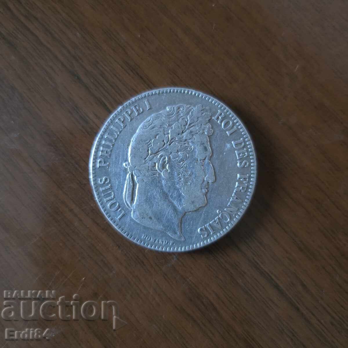 5 Franci 1839 Argint Franța cu preț € 120.00 | 234.70 BGN