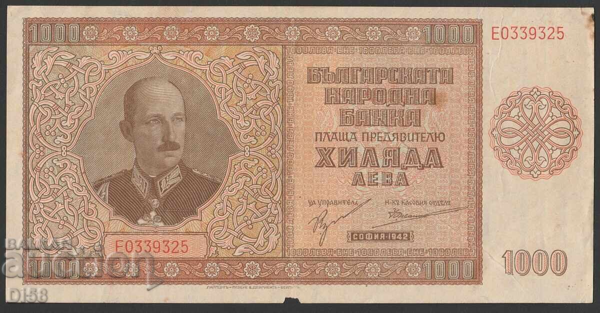 Банкнота България 1000 Лева 1942 г. БЗЦ Банкнота България 1000 Лева 1942 г. БЗЦ