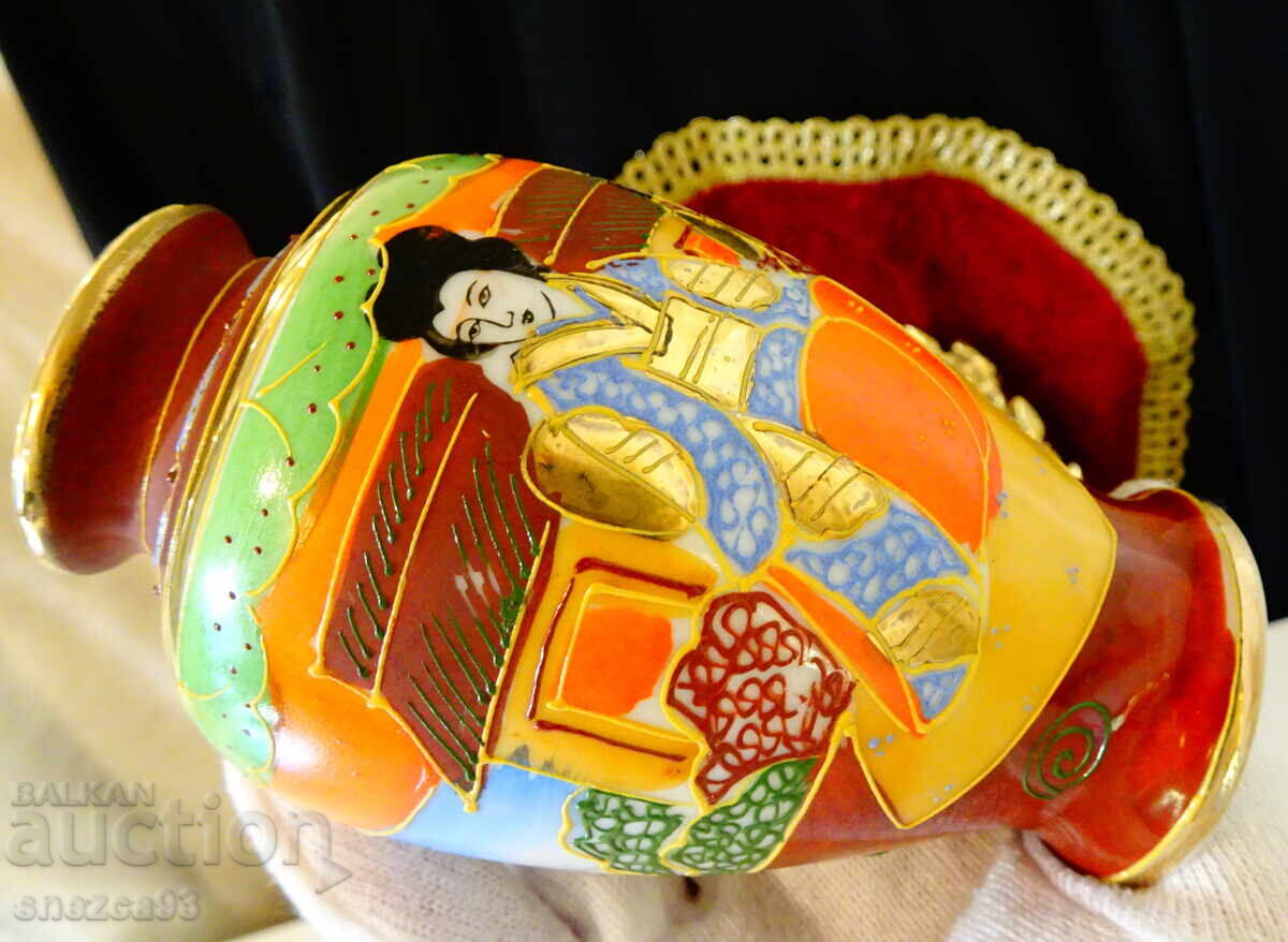 Vază Satsuma, porțelan os japonez, aur - 6