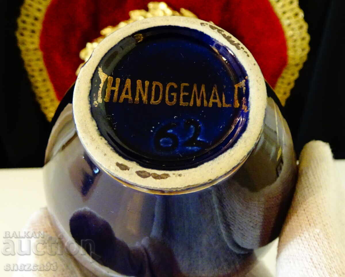 Πορσελάνινο βάζο, χρυσό, κοβάλτιο, χειροποίητο - 5