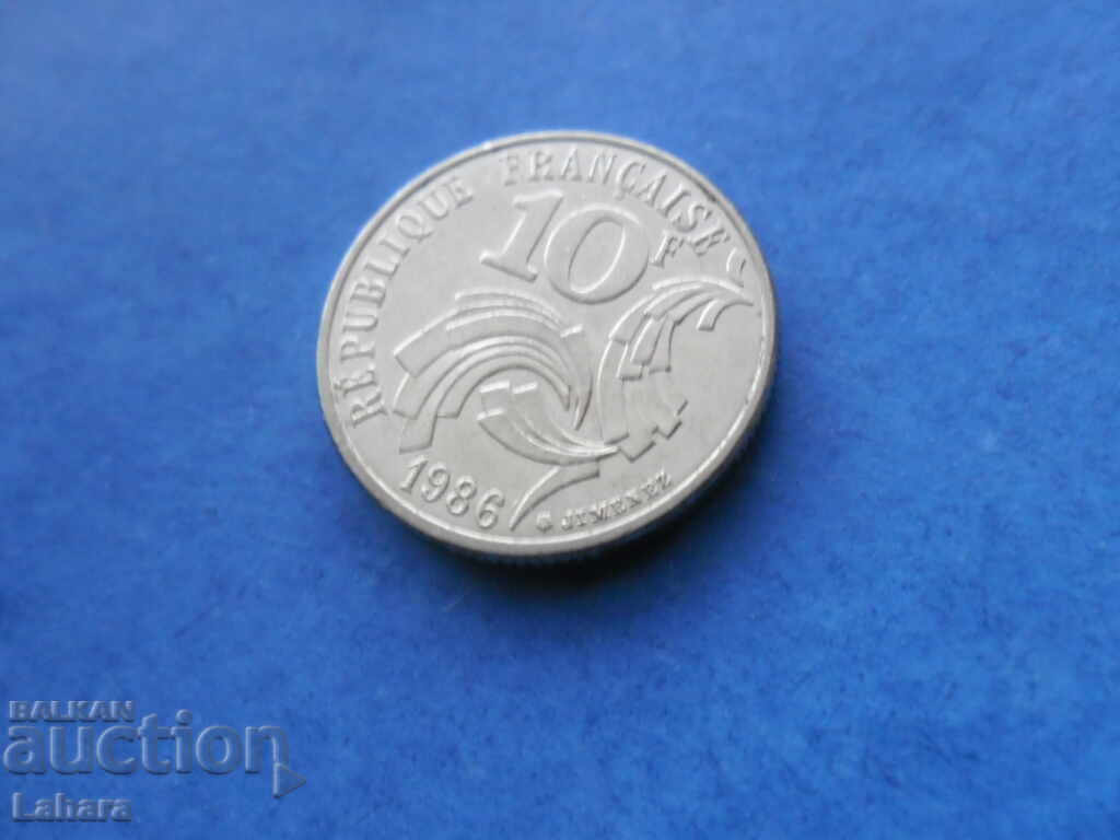 Аукцион 10 франка 1986 г. Франция