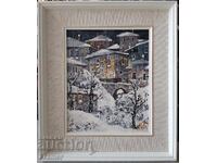 Μίτκο Ντιμιτρόφ 1946-2022 Τοπίο Χειμώνας V 2015 ελαιογραφία