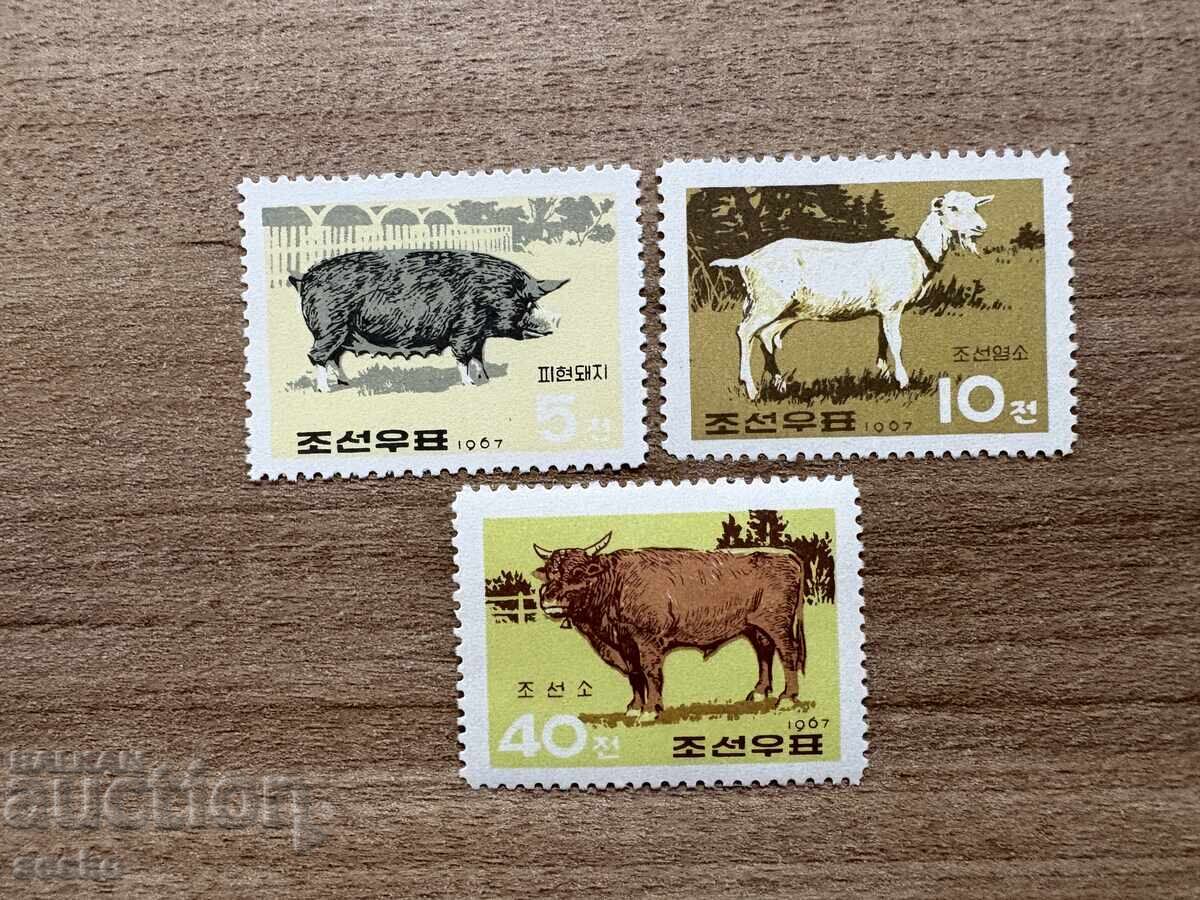 Coreea de Nord - Păsări - Păsări de curte coreene (1967) MNH