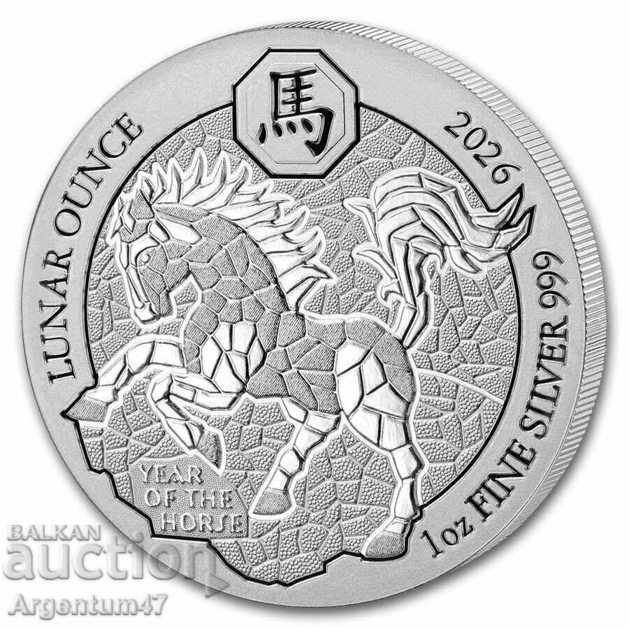 ARGINT 1 OZ 2026 RWANDA - ANUL LUNAR AL CALULUI