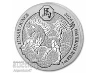 ARGINT 1 OZ 2026 RWANDA - ANUL LUNAR AL CALULUI