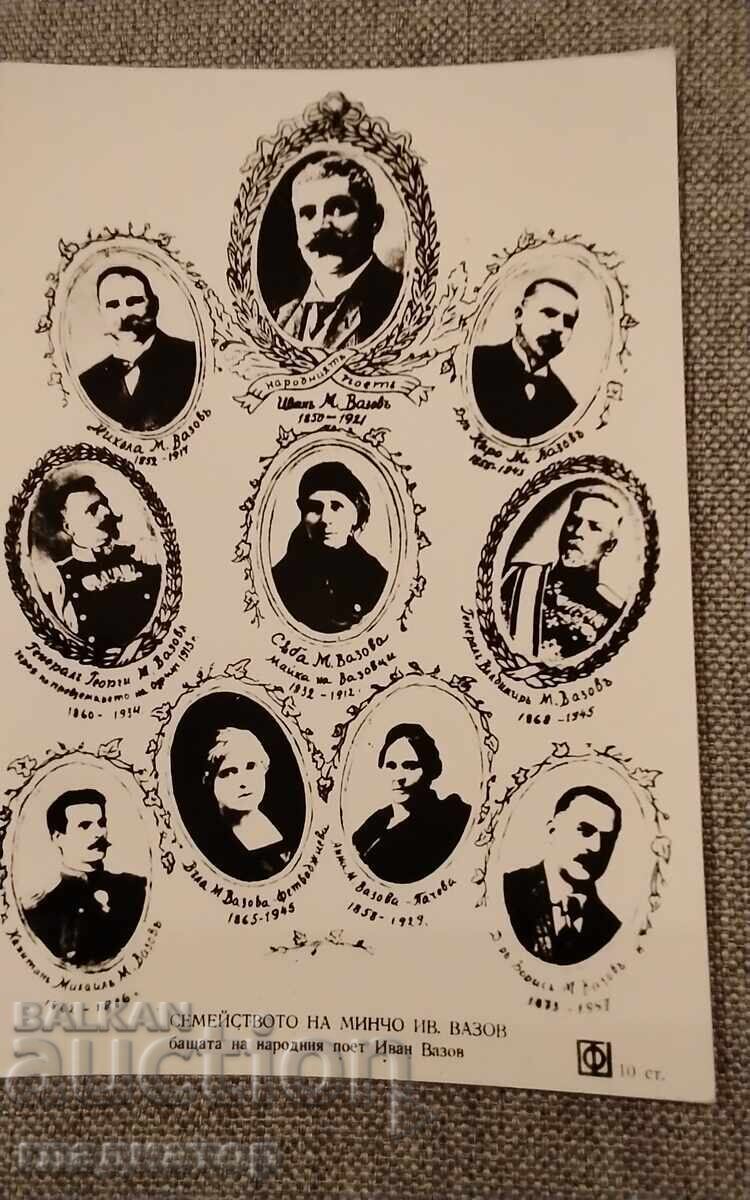 Стара картичка семейството на Иван Вазов родословно дърво Стара картичка семейството на Иван Вазов родословно дърво