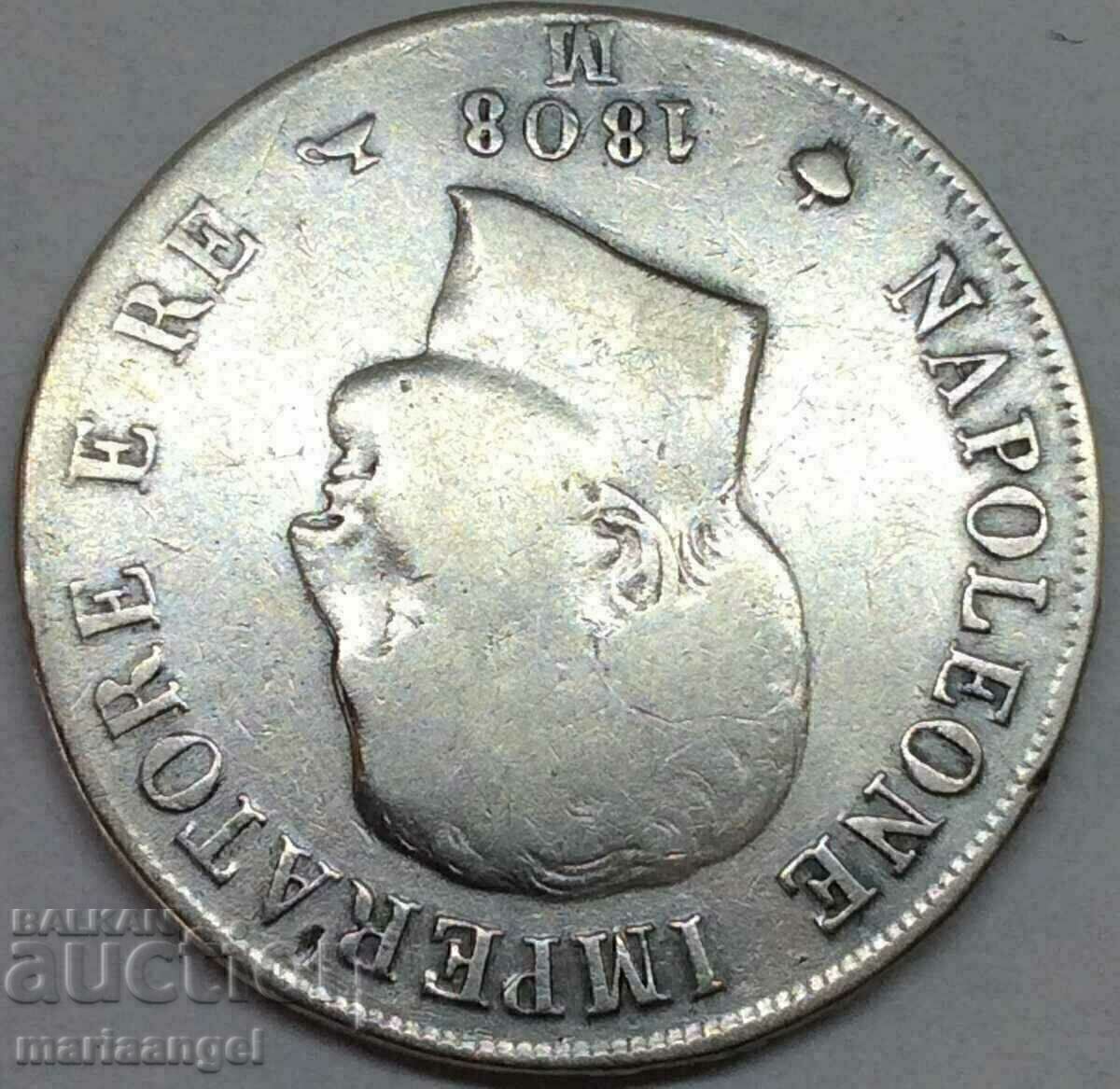 Licitație 5 lire 1808 Italia Napoleon M - argint Milano