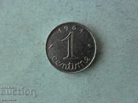 1 сантим 1964 г. Франция